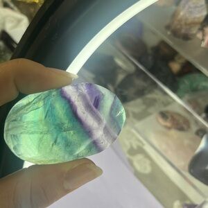 Rainbow Fluorite Crystal Palm Stone